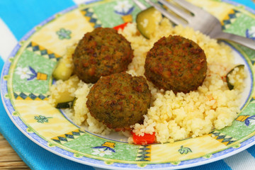 Falafel with couscous