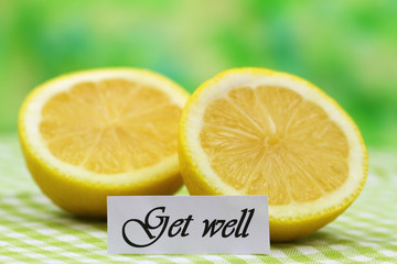 Get well card with fresh lemon