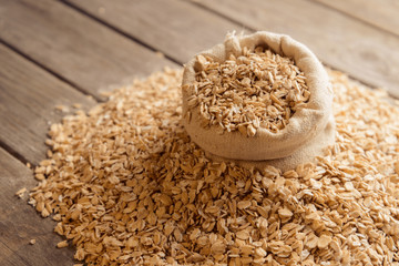 Oatmeal in a bag on a table