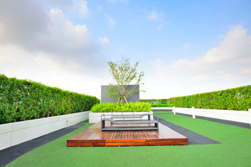 Landscape of garden on rooftop