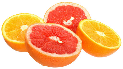 Sliesed grapefruit and tangerine