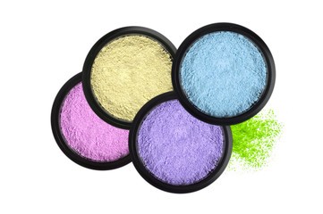 set of eye shadows isolated on white background