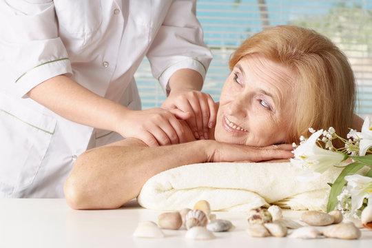 Elderly Woman In The Spa Salon