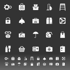 Home storage icons on gray background