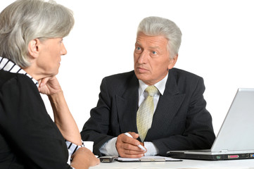 Fototapeta premium Businessman with a business woman