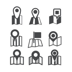 Different map web icons collection