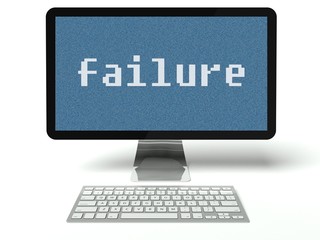 System failure computer digital LCD screen