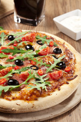 Pizza peperoni on plate