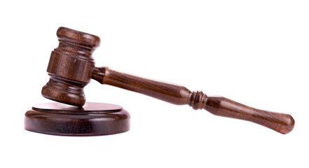 Wooden gavel side view