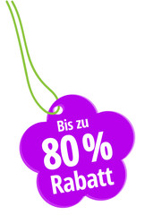 Bis zu 80 % Rabatt