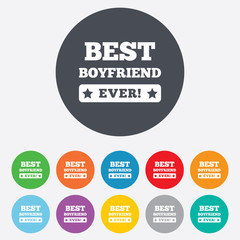 Best boyfriend ever sign icon. Award symbol.
