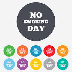 No smoking day sign icon. Quit smoking day.