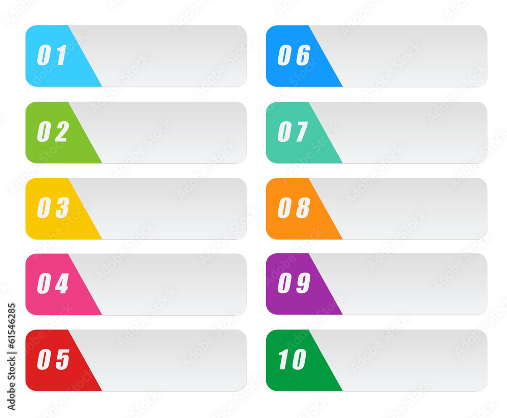 Poster colorful buttons for website menu or design