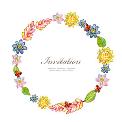 Flower watercolor card