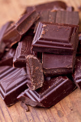 Chopped chocolate with cocoa 