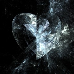 Obraz premium Abstract valentine, fractal heart of glass