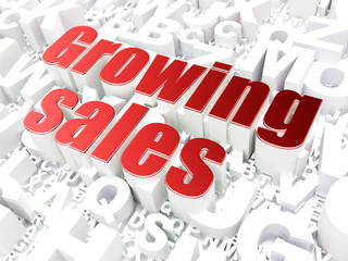 Finance concept: Growing Sales on alphabet background