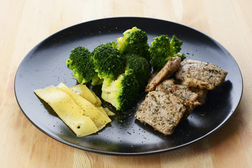 Dinner plate with a healthy food
