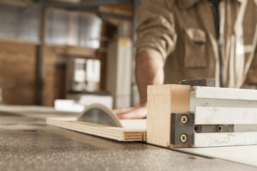 young worker in joinery