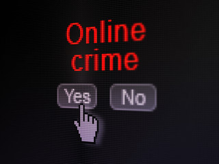 Security concept: Online Crime on digital computer screen