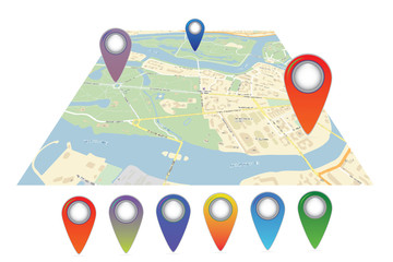 Vector map icon with Pin Pointer