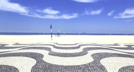 Photo sur Plexiglas Copacabana, Rio de Janeiro, Brésil Copacabana Beach mosaic in Rio de Janeiro, Brazil