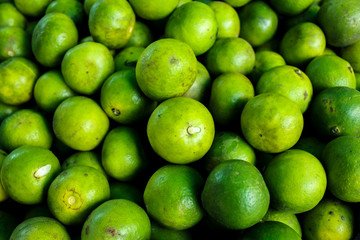 fresh green lemon sour in the thai market