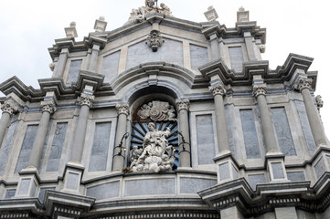 Fototapeta na wymiar Fasada katedry św Agaty, Katania, Sycylia