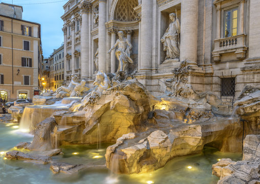 Close-up view of Trevi Fountain