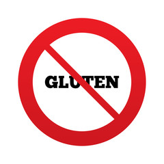 No Gluten free sign icon. No gluten symbol.