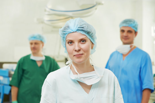 surgeons team in surgery operation room