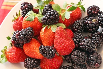 Strawberries and blackberries