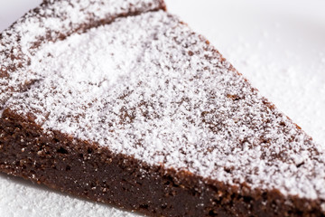 chocolate cake with sugar powder