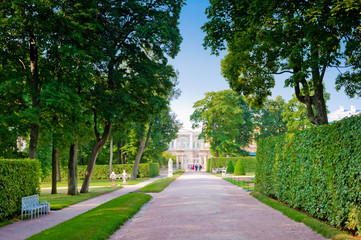 beautiful old park in the suburbs of St. Petersburg, Russia