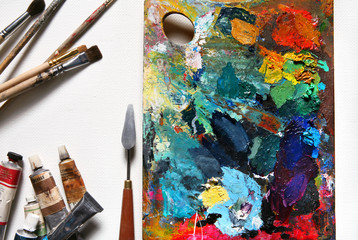 Artwork oil painting and accessories