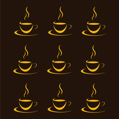 Tasse als Tapete - Gold auf Braun