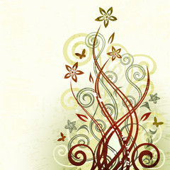 Fototapeta na wymiar Abstract floral vintage illustration.