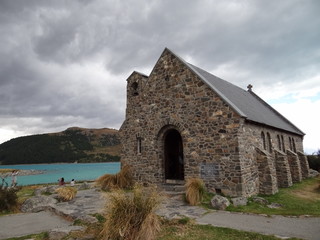 Fototapeta na wymiar Church of the good shepard. Neuseeland New Zealand