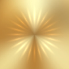 Vector abstract golden sun on gold textured background