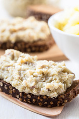 Fresh pate on piece of bread