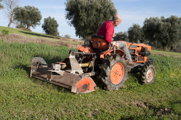 Tractor with mower