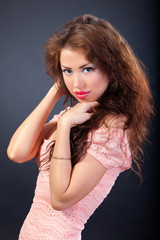 Fototapeta premium Beauty Portrait. Curly Hair. Beautiful woman