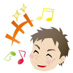 よろこぶ中年の男性