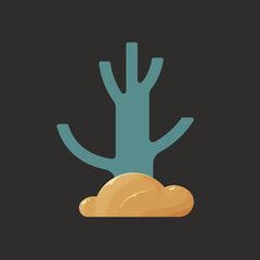 Flat icon illustration of a tree in autumn