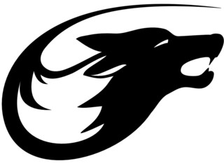 Tribal wild wolf. Tattoo style vector.