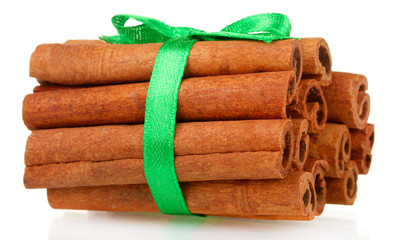 Cinnamon sticks isolated on white