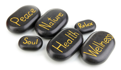 Spa stones isolated on white