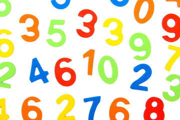 Colorful numbers, isolated on white