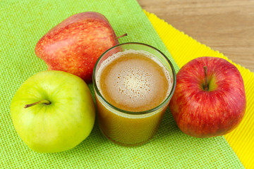 Healthy fresh juice of apples close up