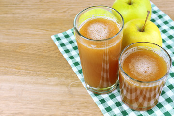 Healthy fresh juice of apples close up